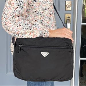 Prada Black Nylon Messenger-Crossbody